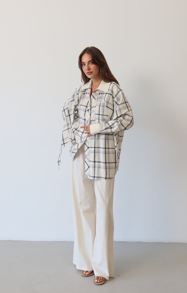 Ekose Desenli Oversize Takım  1816