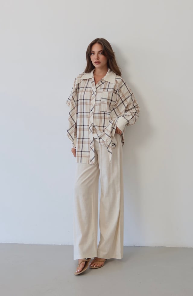 Ekose Desenli Oversize Takım  1816