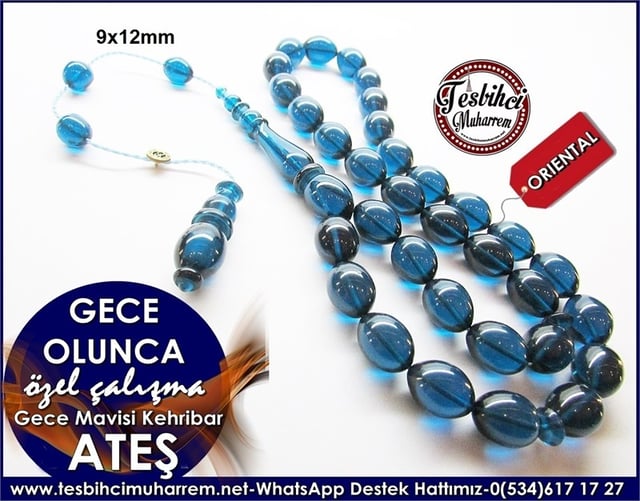  Özel Çalışma Gece Mavisi Ateş Kehribar Tesbih Gece Olunca 