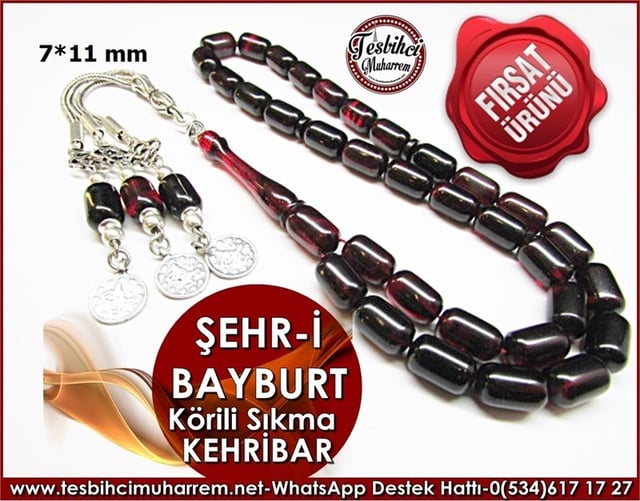  Özgün Gümüş Tasarım 7x11 mm Körili Sıkma Kehribar Şehr-i Bayburt 