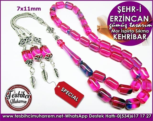  Özgün Gümüş Tasarım İspirto Sıkma Kehribar Tesbih Şehr-i Erzincan 