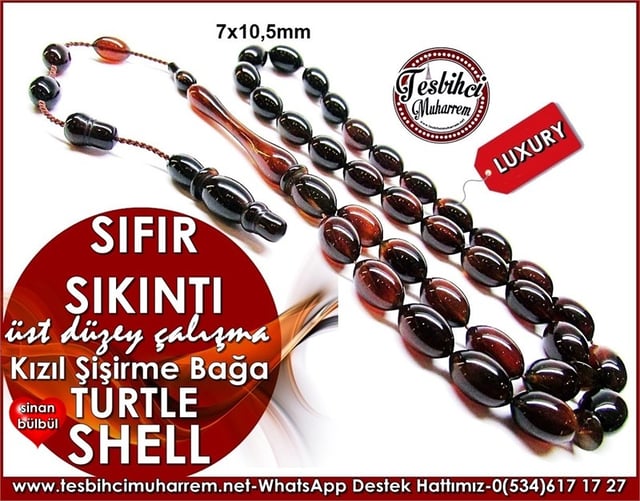  Üst Düzey İşçilik Kızıl Turtle Shell Bağa Tesbih Sıfır Sıkıntı 