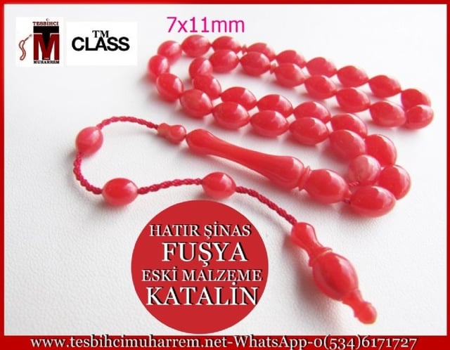 KATALİN TESBİH 7x11 mm HATIR ŞİNAS FUŞYA