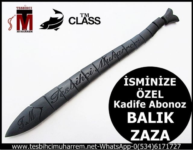 İSMİNİZE ÖZEL KADİFE ABANOZ BALIK ZAZA TESBİH