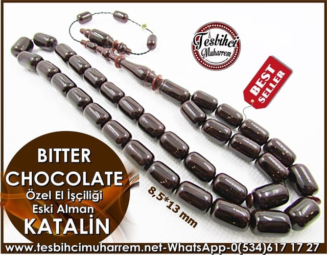 Katalin tesbih 8,5*13 mm Bitter Chocolate