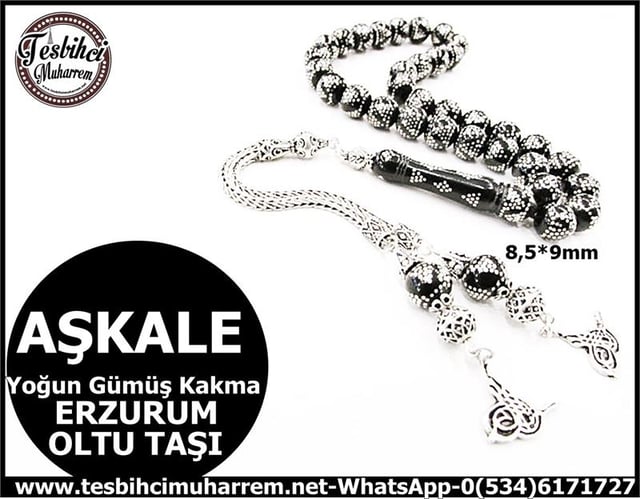 OLTU TAŞI TESBİH 8,5*9,5 mm ERZURUM İŞİ AŞKALE