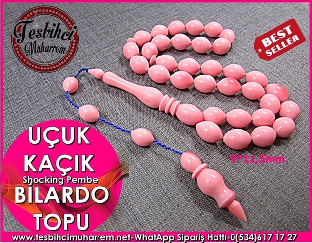 Bilardo Topu Tesbih 9*11,5 mm Uçuk Kaçık 