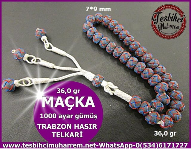 TRABZON EL ÖRGÜSÜ 36 gr MAÇKA TELKARİ HASIR KAZAZİYE TESBİH