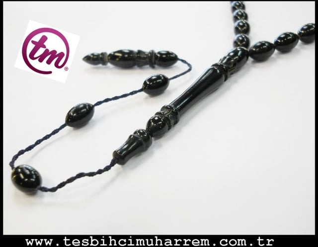 6.5X10 mm TESBİH-ÜL BLACK AMBER SIKMA KEHRİBAR TESBİH