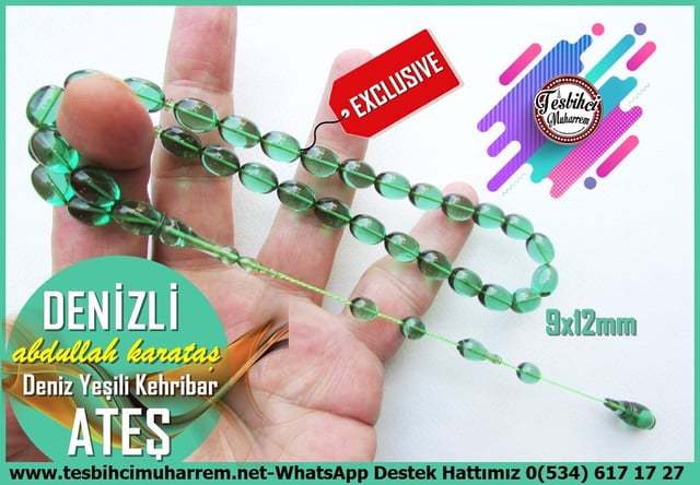 Yeşil Ton TesbihlerTM14555Abdullah Karataş Usta İşçilikli Ateş Kehribar Tespih I Saydam Deniz Yeşili Beyzi Kesim Denizli TesbihAbdullah Karataş Usta İşçilikli Ateş Kehribar Tespih I Saydam Deniz Yeşili Beyzi Kesim Denizli Tesbih