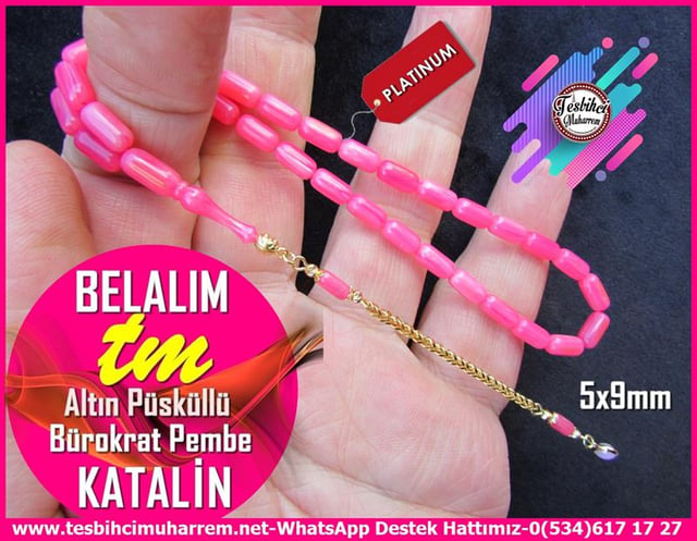 Ateş Kırmızı Ton TesbihlerTM12419Altın Püsküllü Kapsül Kesim Pembe Renk Bürokrat Bilek Boy Katalin Tesbih Belalım Altın Püsküllü Kapsül Kesim Pembe Renk Bürokrat Bilek Boy Katalin Tesbih Belalım 