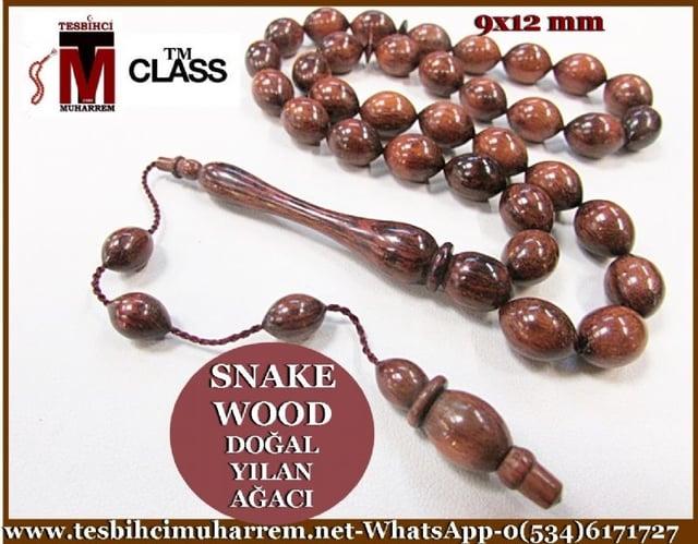 YILAN AĞACI TESBİH 9x12 mm SNAKE WOOD