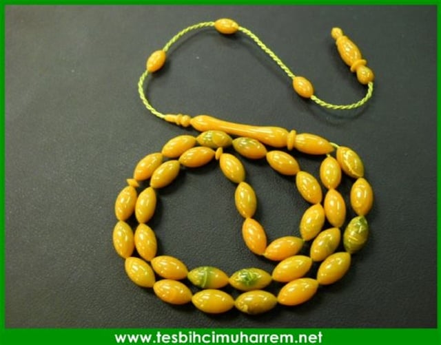 6X11 mm HÜSN-Ü TEZBİH-İ VİSALE YOĞUN HARELİ BUKALEMUN SIKMA KEHRİBAR