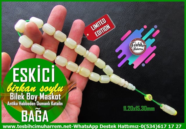 Katalin Ve Bağa TesbihlerTM14278Birkan Soylu Usta İmzalı Beyaz Hamur Habbeden Osmanlı Miskevi Maskot Katalin Tespih I Eski Usül Bilek Boy Eskici TesbihHabbeden Osmanlı Miskevi Maskot Katalin Tespih I Eski Usül Bilek Boy Eskici Tesbih