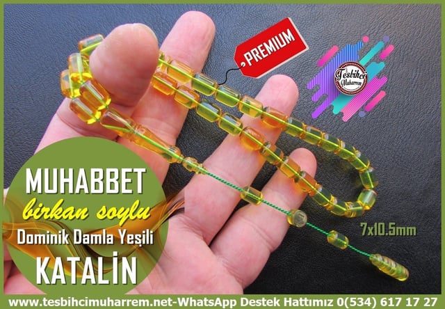 Katalin Ve Bağa TesbihlerTM14570Birkan Soylu Usta İmzali Katalin Tespih I Premium Çalışma Dominik Yeşili Muhabbet TesbihBirkan Soylu Usta İmzali Katalin Tespih I Premium Çalışma Dominik Yeşili Muhabbet Tesbih 