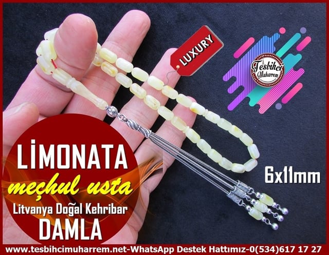 Damla Kehribar TesbihlerTM12124Damla Kehribar Tesbih Limon Kapsül Kesim Gümüş Püskül Doğal Limonata Damla Kehribar Tesbih Limon Kapsül Kesim Gümüş Püskül Doğal Limonata 