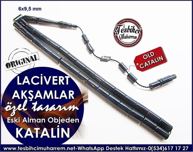 Dik Kesme Eski Alman Katalin Tesbih Lacivert Akşamlar 