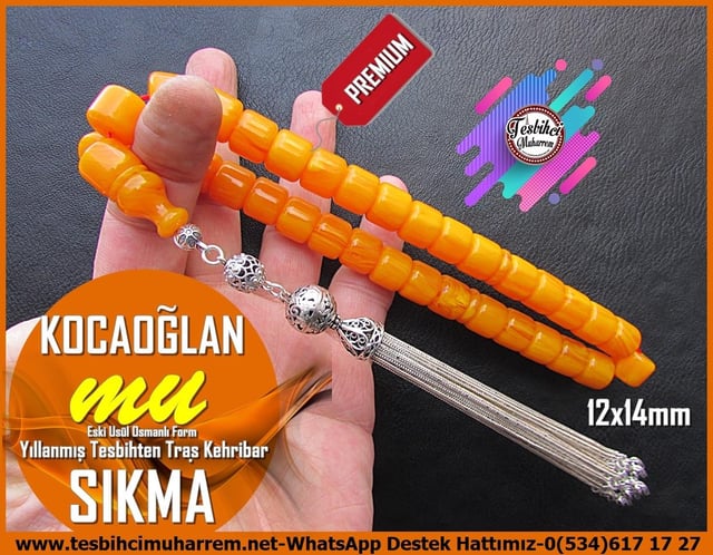 Osmanlı Benzetme Eskitme Eski Usül TesbihlerTM13684Düzgün Baba Usta Tornası Tespih | Sıkma Kehribar, Eski Usül Osmanlı Formu, Pırlantalı, Özel Gümüş Püsküllü, 