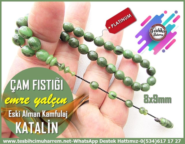 Katalin Ve Bağa TesbihlerTM13728Emre Yalçın Usta İmzalı El İşçiliği Tespih | Katalin, Eski Alman Obje, Kamuflaj Yeşili, Bürokrat Bileklik Model, “Çam Fıstığı” TesbihTespih Katalin l Eski Alman Kamfulaj Yeşili Bürokrat Bileklik Çam Fıstığı Tesbih 