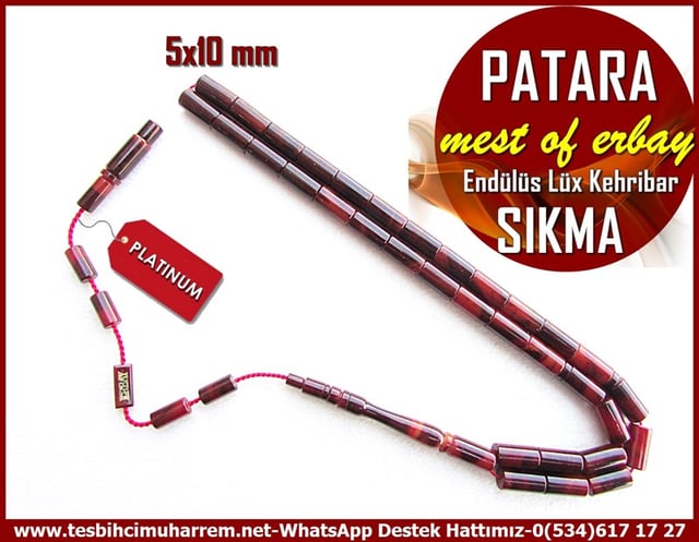 Hareli Kırmızı Kehribar TesbihlerTM12024Endülüs Lüx Sıkma Kehribar Dik Kesme Koyu Kahve Patara Endülüs Lüx Sıkma Kehribar Dik Kesme Koyu Kahve Patara 