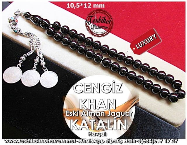 Eski Alman Jaguar Katalin Tesbih 10,5*12 mm Cengiz Khan 