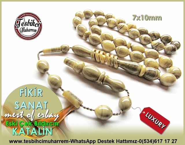 Eski Antika Objeden Bıldırcın Çek Katalin Tesbih Fikir Sanat