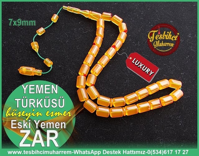 Yemen Zarı Kehribar TesbihTM10976Eski Antika Yemen Zarından Patinli Sıkma Kehribar Tesbih Yemen Türküsü Eski Antika Yemen Zarından Patinli Sıkma Kehribar Tesbih Yemen Türküsü 