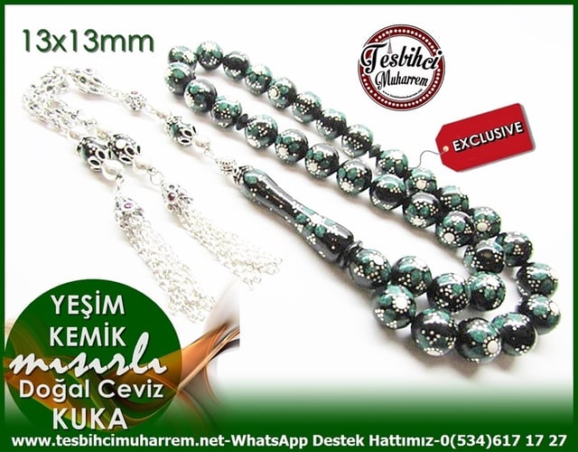 Full Gümüş Çalışma Yeşim Kemik Gümüş Sentezi Küre Kuka Tesbih