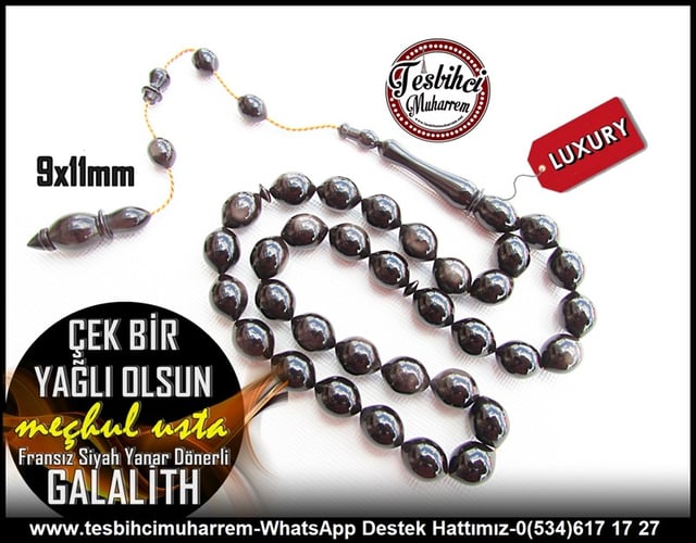 Galanit TesbihTM11108Galalith Tesbih Efsane Fransız Siyah Yanar Dönerli Sığırcık Çek Bir Yağlı OlsunGalalith Tesbih Efsane Fransız Siyah Yanar Dönerli Sığırcık Çek Bir Yağlı Olsun