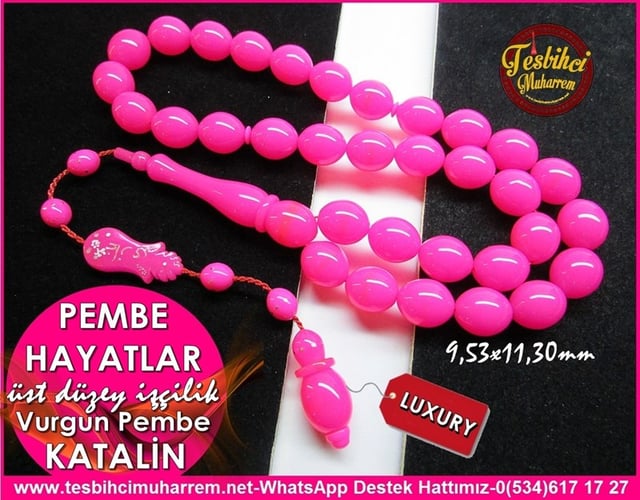 Gazi Abdurrahmandan Üst Düzey İşçilik Vurgun Pembe Alman Katalin Tesbih Pembe Hayatlar