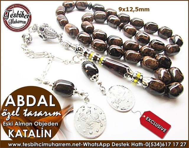 İmame-i Kahveli Özel İşçilik Özel İmame Objeden Eski Alman Katalin Tesbih Abdal 