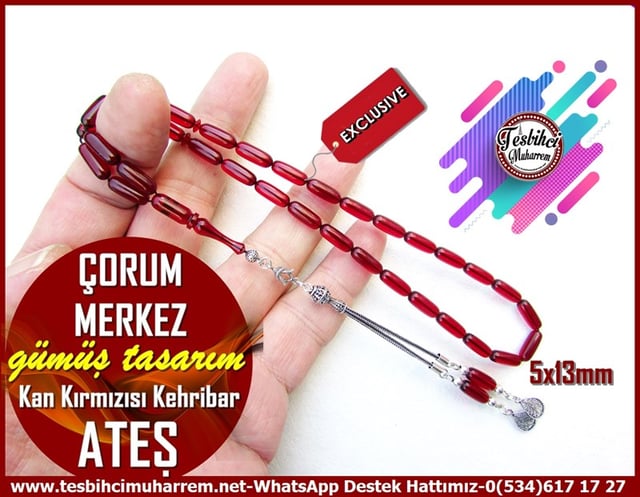 Ateş Kırmızı Ton TesbihlerTM12092/AKan Kırmızısı Gümüş Püsküllü Kapsül Kesim Ateş Kehribar Tesbih Çorum Merkez Kan Kırmızısı Gümüş Püsküllü Kapsül Kesim Ateş Kehribar Tesbih Çorum Merkez 