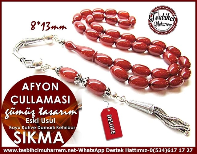 Kapsül Kesim Gümüş Tasarım Kahve Sıkma Kehribar Tesbih Afyon Çullaması