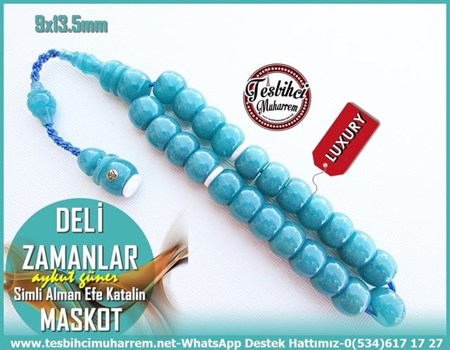 Katalin Ve Bağa TesbihlerTM11157Katalin Maskot Efe Tesbih Teker Kesim Simli Turkuaz Deli Zamanlar Katalin Maskot Efe Tesbih Teker Kesim Simli Turkuaz Deli Zamanlar 