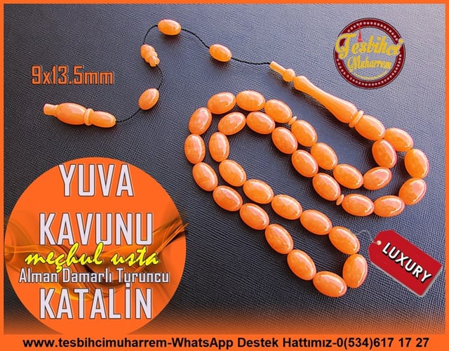 Katalin Ve Bağa TesbihlerTM11109Katalin Tesbih Alman Badem Kesim Turucu Renk Damarlı Yuva KavunuKatalin Tesbih Alman Badem Kesim Turucu Renk Damarlı Yuva Kavunu