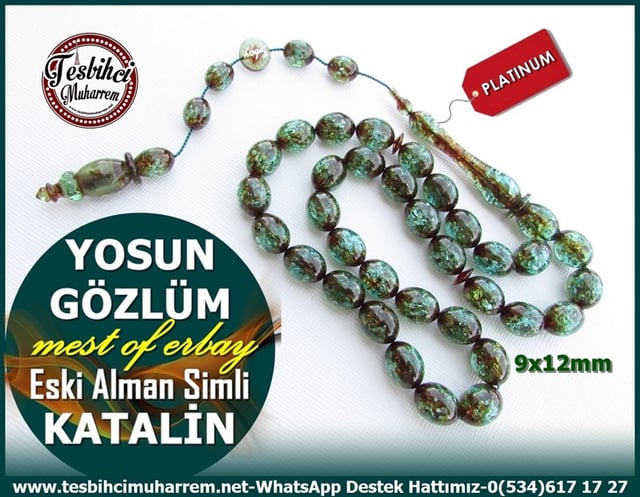 Katalin Ve Bağa TesbihlerTM11185Katalin Tesbih Eski Alman Objeden Üst Düzey Çalışma Yoğun Simli Antik Yosun GözlümKatalin Tesbih Eski Alman Objeden Üst Düzey Çalışma Yoğun Simli Antik Yosun Gözlüm