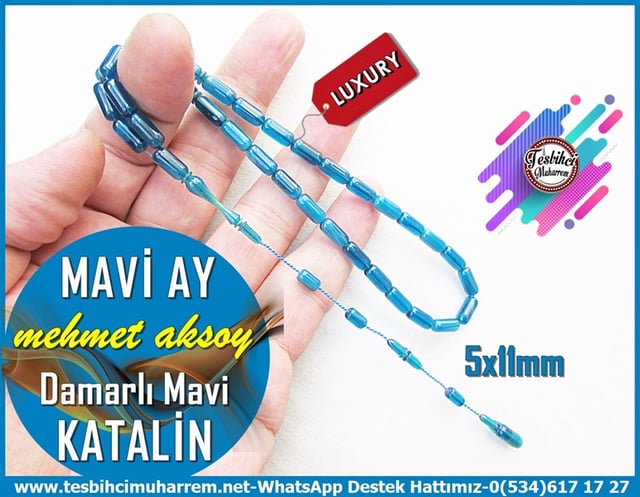 Katalin Ve Bağa TesbihlerTM12015Katalin Tesbih Kapsül Kesim Mavi İnce Dilim Mavi AyKatalin Tesbih Kapsül Kesim Mavi İnce Dilim Mavi Ay