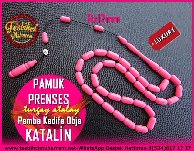 Tesbihci Muharrem Kolleksiyonluk TesbihlerTM11167Katalin Tesbih Kapsül Kesim Pembe Kadife Objeden Pamuk Prenses Katalin Tesbih Kapsül Kesim Pembe Kadife Objeden Pamuk Prenses 