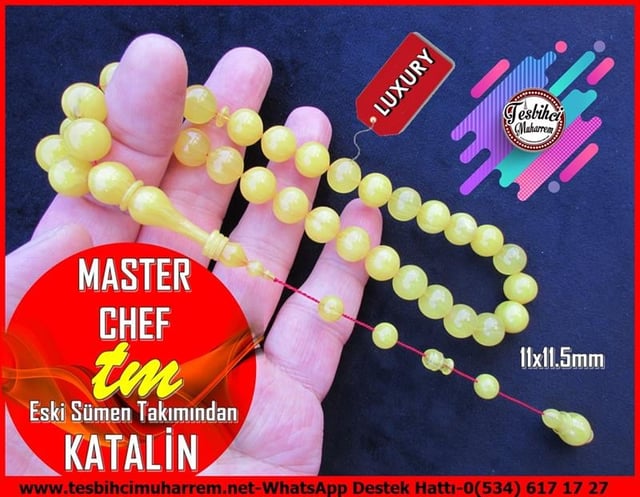 Katalin Ve Bağa TesbihlerTM12484Katalin Tesbih Miskevi Eski Sümen Takımından Sarı Damarlı İstanbul Usulü Master Chef TesbihKatalin Tesbih Miskevi Eski Sümen Takımından Sarı Damarlı İstanbul Usulü Master Chef Tesbih