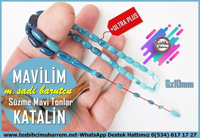 Katalin Ve Bağa TesbihlerTM14370Mehmet Sadi Barutcu El İşçiliği Süzme Kırık Badem Lüks Katalin Tesbih I Özel Tasarım Mavilim TesbihSüzme Kırık Badem Lüks Katalin Tesbih I Özel Tasarım Mavilim Tesbih