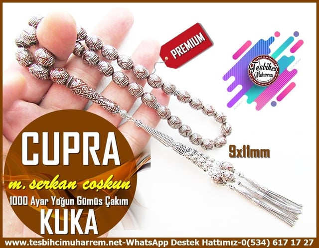 Kuka Ağacı TesbihlerTM13367Muhammet Serkan Coşkun Usta El İşçiliği Premium Tespih | 1000 Ayar Gümüş Çakım, Beyzi Kesim, Özel Gümüş Püskül, Cupra TesbihTespih Premium Kuka I 1000 Ayar Gümüş Çakım Özel Gümüş Püskül Üst Düzey Cupra Tesbih