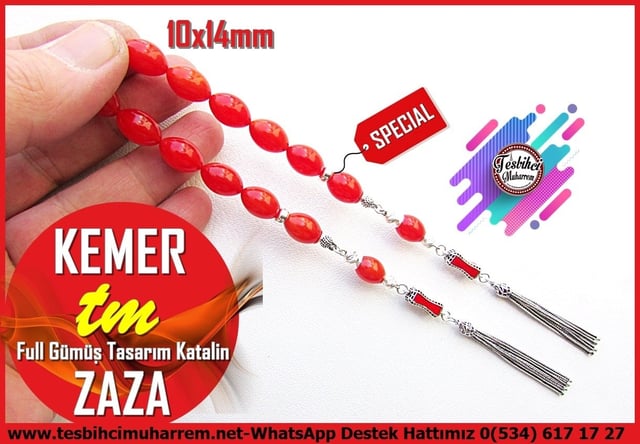 Kehribar Zaza Sallama TesbihlerTM14297Muharrem Karaoğlu Usta Dizayn Nar Kırmızısı Renk Zaza Sallama Katalin Tespih I Mineli Full Gümüş Tasarım Kemer TesbihNar Kırmızısı Renk Zaza Sallama Katalin Tespih I Mineli Full Gümüş Tasarım Kemer Tesbih 