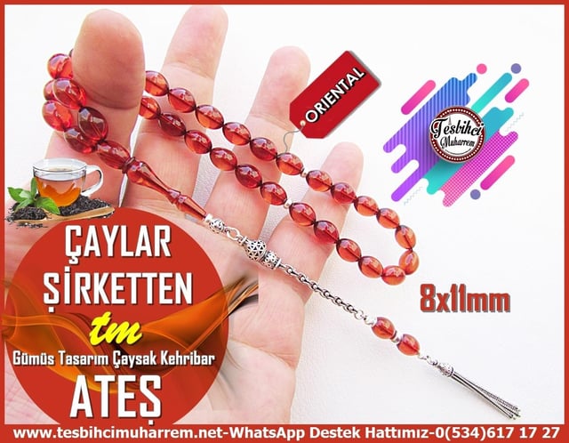 Tütün Ton TesbihlerTM13947Muharrem Karaoğlu Usta Dizayn “Zigana” Tespih | Cam Göbeği  Ateş Kehribar, Mineli Gümüş Püskül, Beyzi Kesim TesbihTespih Ateş Kehribar I Uzun Gümüş Püskül Çaysak Çaylar Şirketten Tesbih