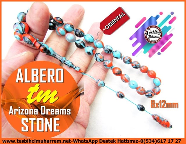 Turkuaz Firuze Taş TesbihlerTM12440Multicolor Renk Taş Tespih Ebruli Beyzi Kesim Arizona Dreams Stone Albero TesbihMulticolor Renk Taş Tespih Ebruli Beyzi Kesim Arizona Dreams Stone Albero Tesbih