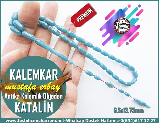 Katalin Ve Bağa TesbihlerTM13442Mustafa Erbay Usta El İşçiliği Tespih | Ultramarine Antika Kalemlik Katalin, Premium Çalışma, Uzun Kapsül 