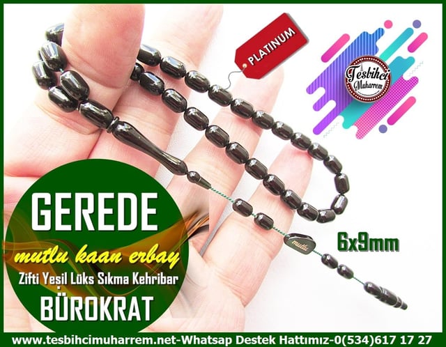 Siyah Kehribar TesbihlerTM13453Mutlu Kaan Erbay Usta El İşçiliği Tespih | Bürokrat Sıkma Kehribar, Kapsül Kesim, Bileklik Zifti Siyah 