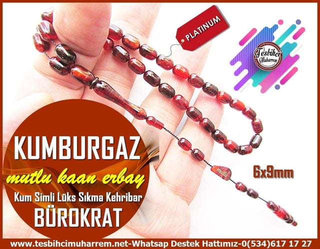 Siyah Kehribar TesbihlerTM13454Mutlu Kaan Erbay Usta El İşçiliği Tespih | Bürokrat Sıkma Kehribar, Kapsül Kesim, Bileklik, Simli Multicolor 