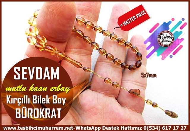 Maskot, Bileklik ve Bürokrat TespihlerTM14583Mutlu Kaan Erbay Usta İmzalı Bürokrat Katalin Tespih I Bal Rengi Bilek Boy Kırçıllı Sevdam Tesbih Mutlu Kaan Erbay Usta İmzalı Bürokrat Katalin Tespih I Bal Rengi Bilek Boy Kırçıllı Sevdam Tesbih 