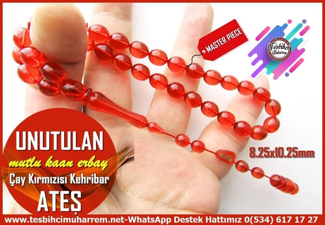 Tütün Ton TesbihlerTM14305Mutlu Kaan Erbay Usta İmzalı Çay Kırmızısı Ateş Kehribar Tespih I Şişman Beyzi Kesim Unutulan TesbihÇay Kırmızısı Ateş Kehribar Tespih I Şişman Beyzi Kesim Unutulan Tesbih
