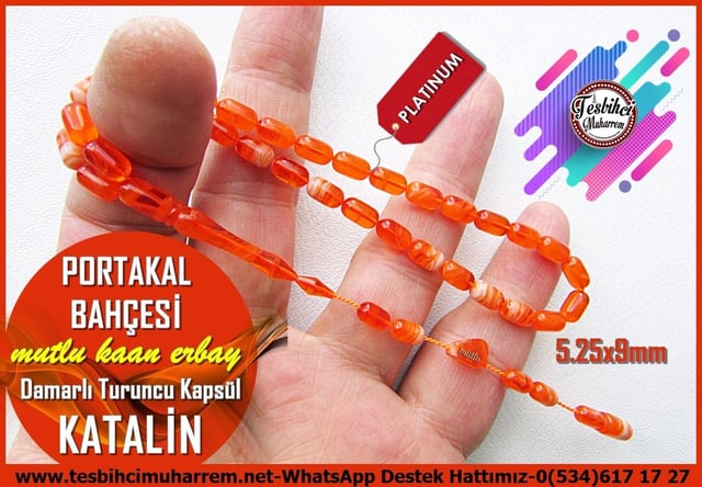 Katalin Ve Bağa TesbihlerTM14260Mutlu Kaan Erbay Usta İmzalı Turuncu Katalin Tespih I Damarlı Kapsül Kesim Portakal Bahçesi TesbihTuruncu Katalin Tespih I Damarlı Kapsül Kesim Portakal Bahçesi Tesbih